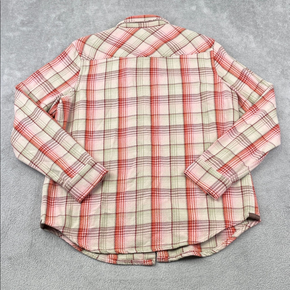 Outerknown Plaid Button Down Shirt in Red and Cream - Picture 11 of 12